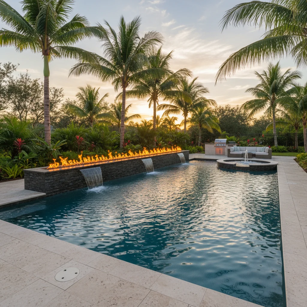 Fire and Water Feature Spa Combinations | Luxe Outdoor Construction