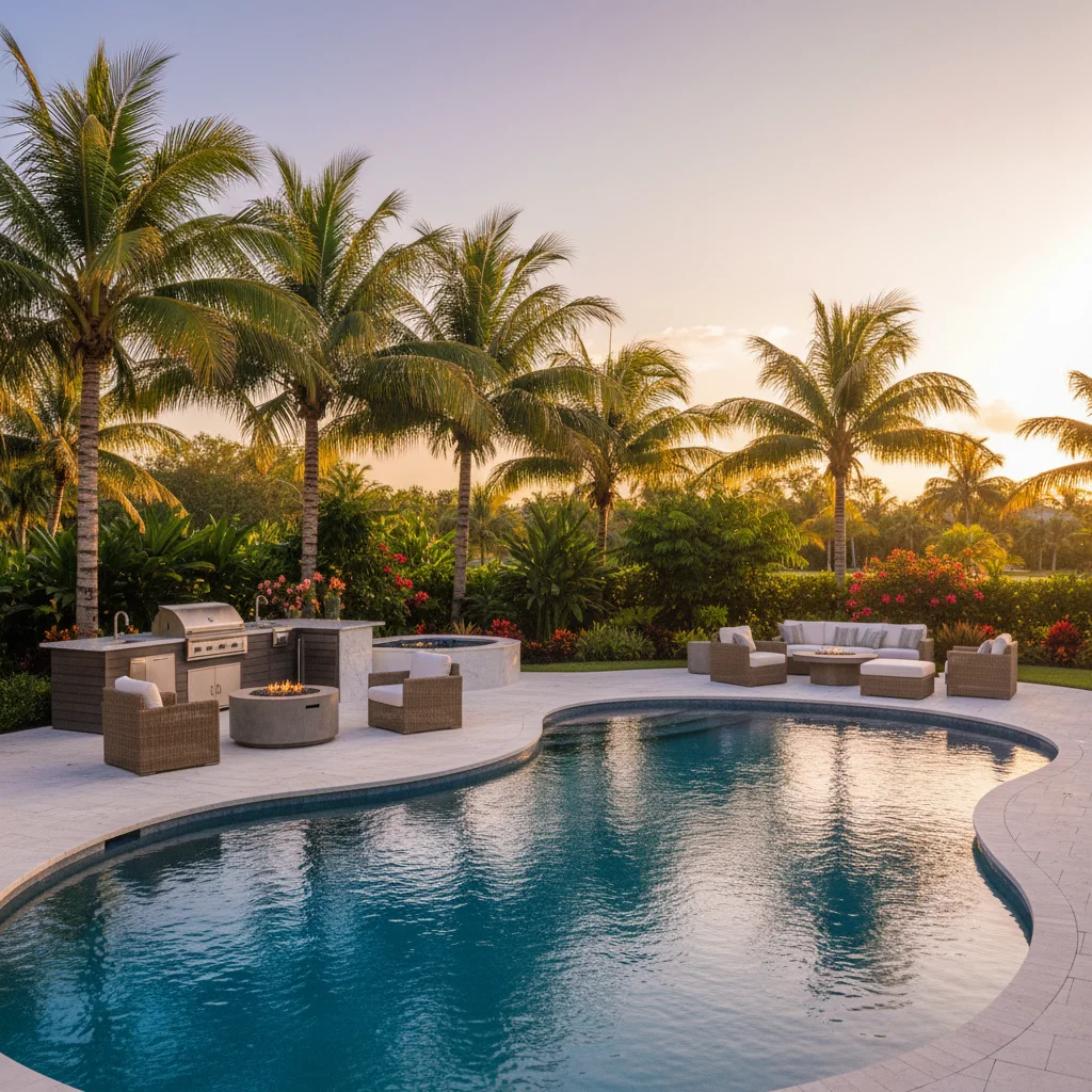 Modern Design project in Palm Bay, FL by Luxe Outdoor Construction