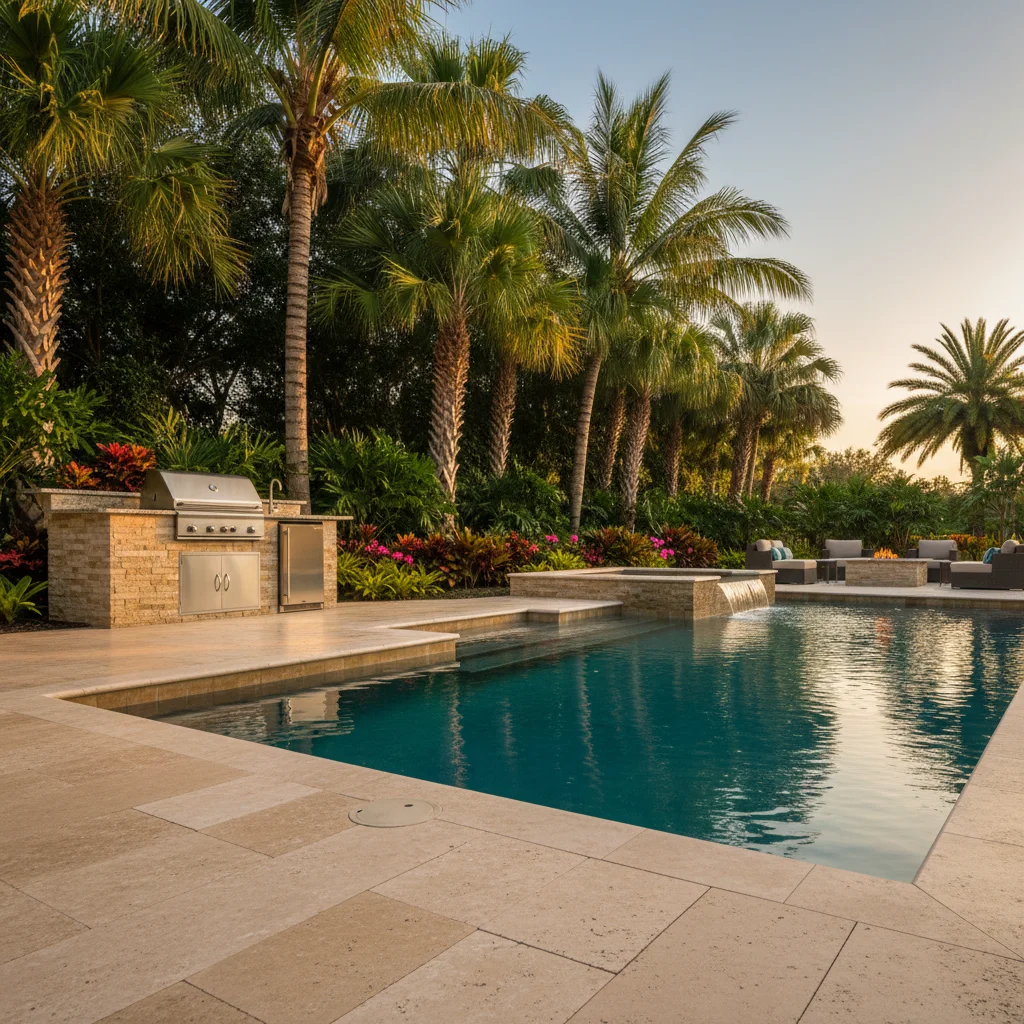 Pool coping options and styles Florida | Luxe Outdoor Construction
