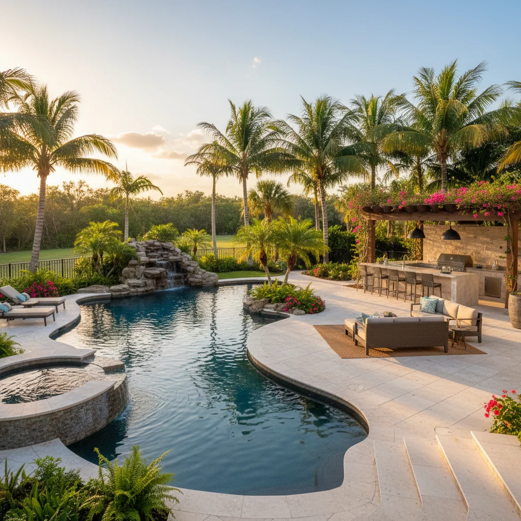Premium Pool Design project in Davenport, FL by Luxe Outdoor Construction
