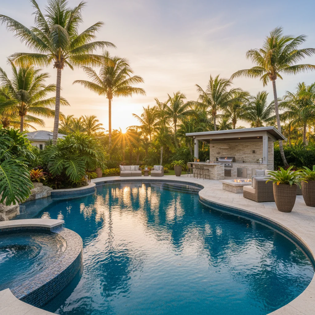 Premium Pool Design project in Merritt Island, FL by Luxe Outdoor Construction