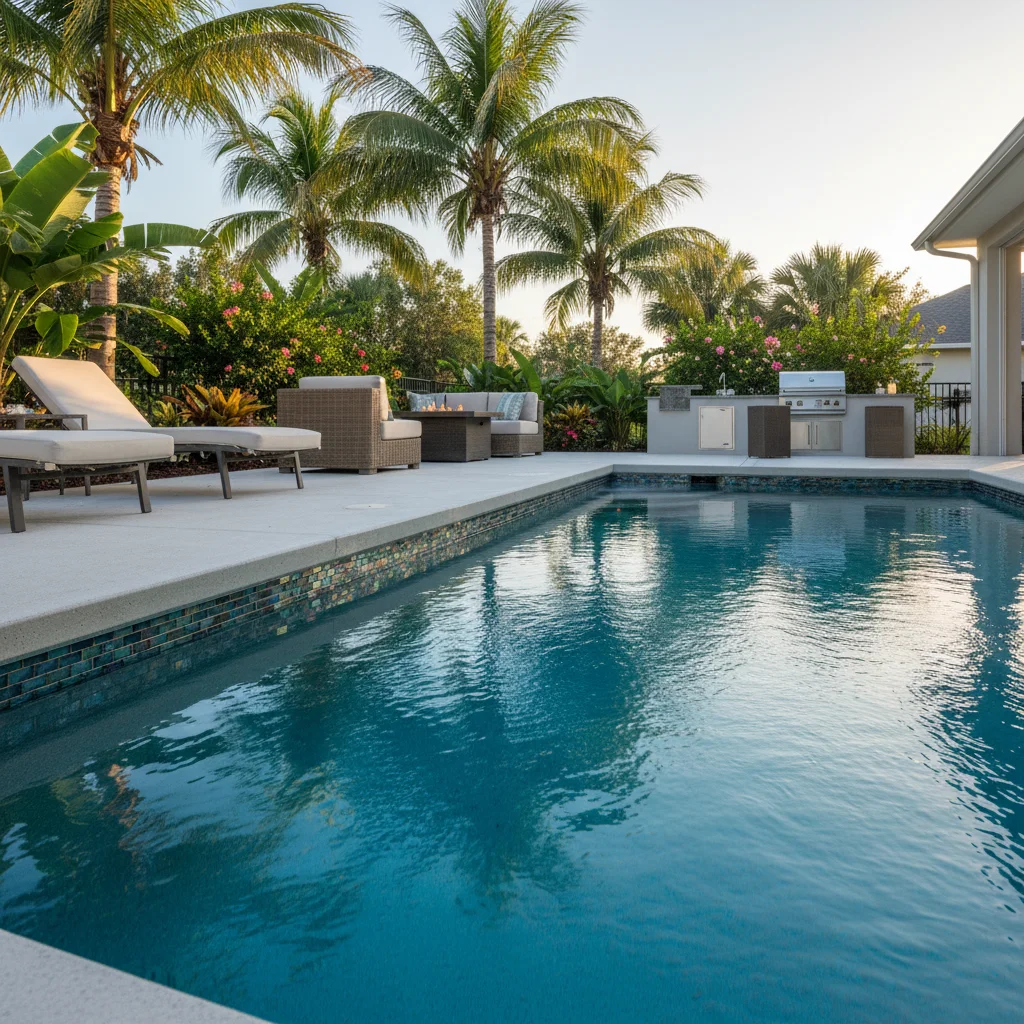 Pool tile replacement cost in Central Florida | Luxe Outdoor Construction