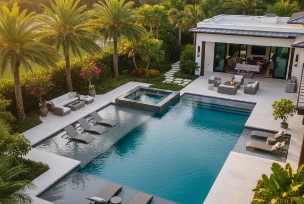 Custom pool with beach shelf and baja shelf in Central Florida