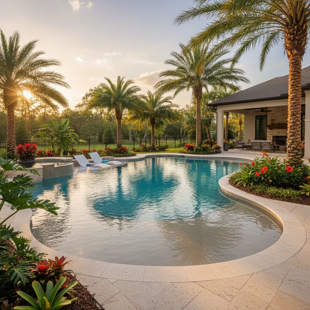 Best beach entry pool designs for Florida homes | Luxe Outdoor Construction