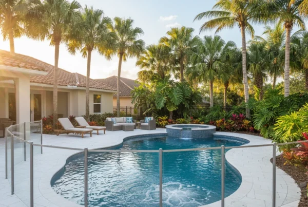 Safe custom pool with child safety features in Central Florida backyard
