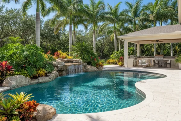 Custom pool with cool light-colored paver deck in Central Florida