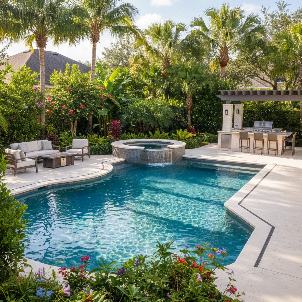 Custom pool gallery Central Florida real backyards | Luxe Outdoor Construction