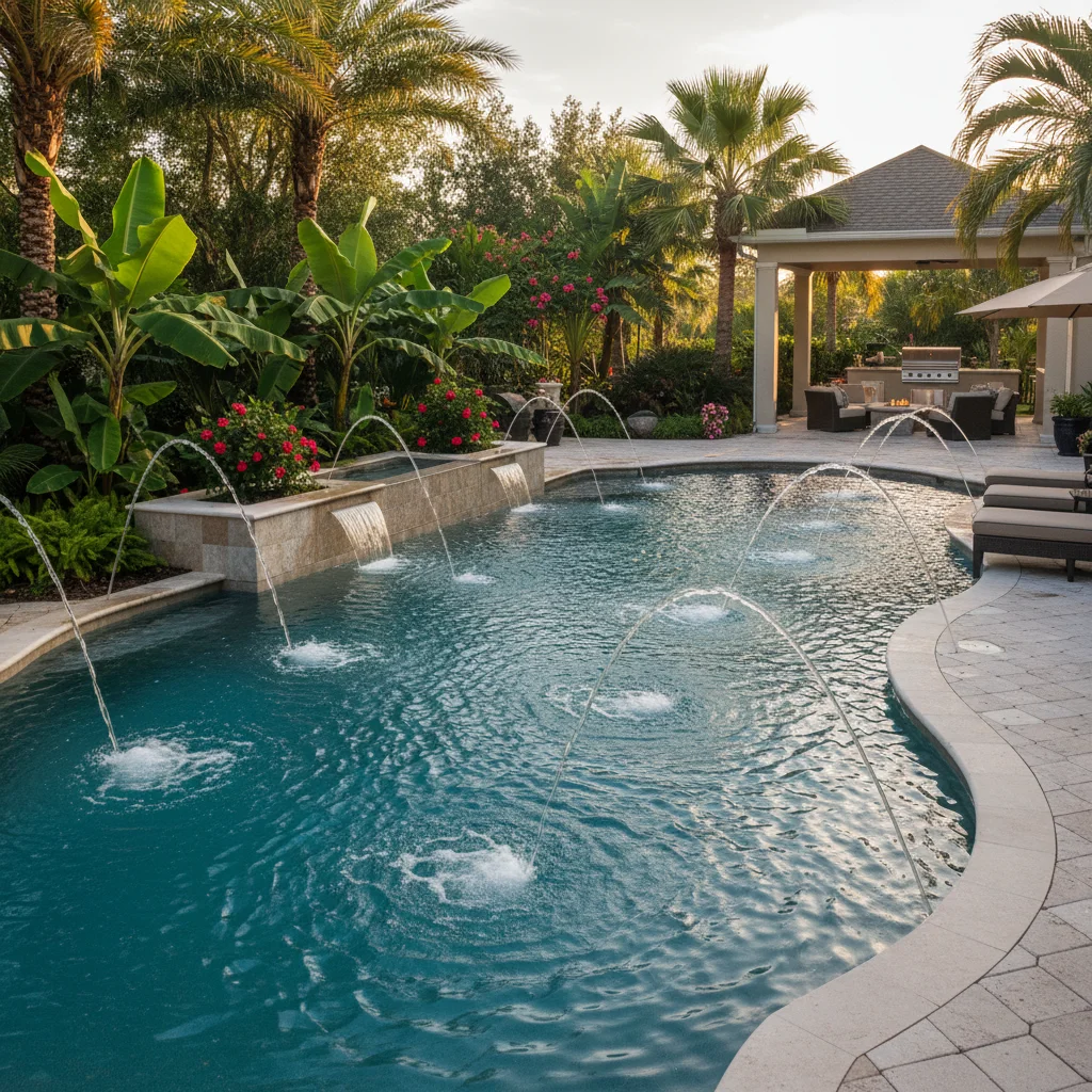Pool Bubblers and Fountains Central Florida | Stunning Pool Features