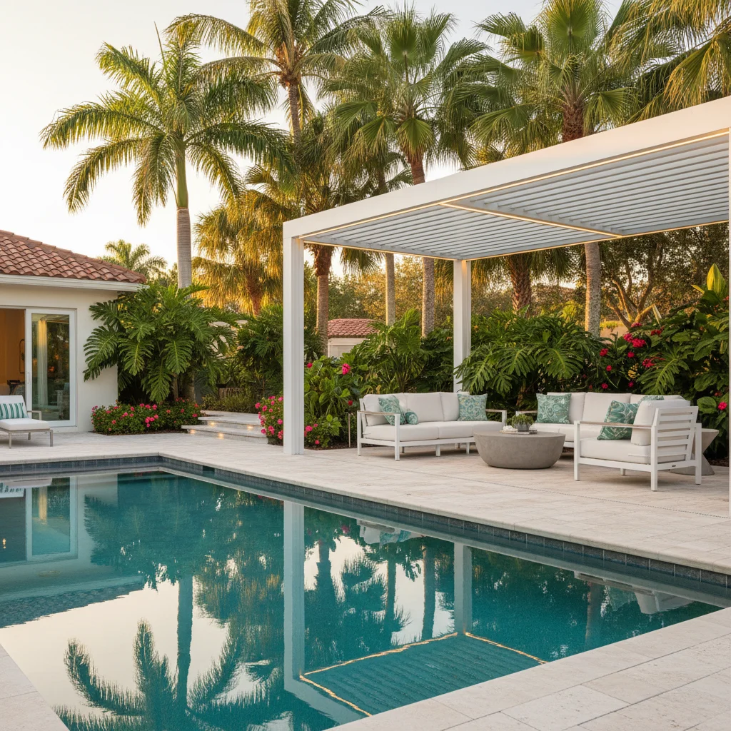 Pool deck cover and patio cover options Florida | Luxe Outdoor Construction
