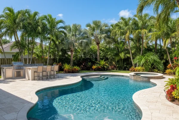 Custom mineral pool and outdoor living area in Leesburg Florida